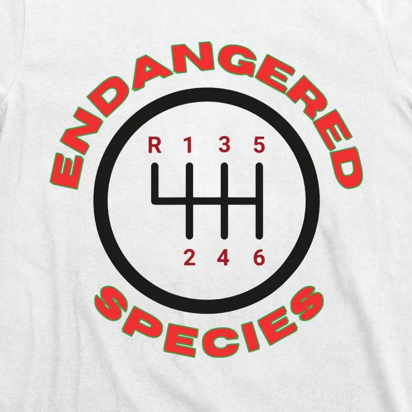 Endangered Species Manual Gearbox Stick Shift 6 Speed T-Shirt