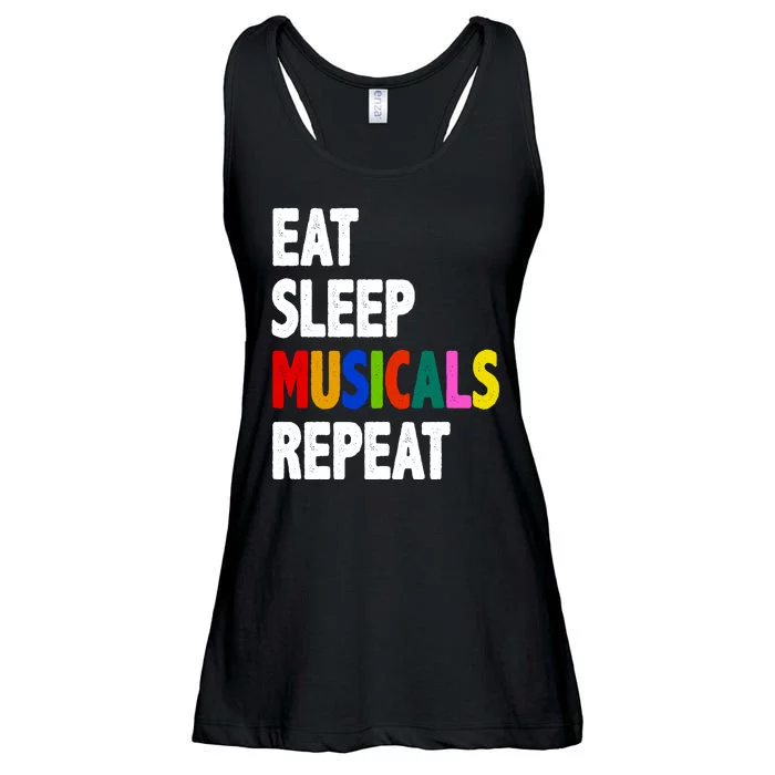 Eat Sleep Musicals Repeat Ladies Essential Flowy Tank