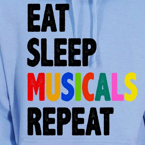 Eat Sleep Musicals Repeat Unisex Surf Hoodie