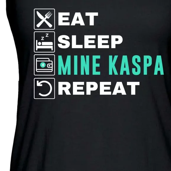 Eat Sleep Mine Kaspa Crypto Kaspa Mining Kaspa Crypto Miner Kaspa To The Moon Ladies Essential Flowy Tank