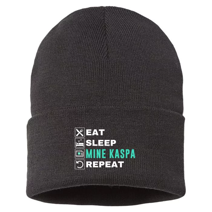 Eat Sleep Mine Kaspa Crypto Kaspa Mining Kaspa Crypto Miner Kaspa To The Moon Sustainable Knit Beanie