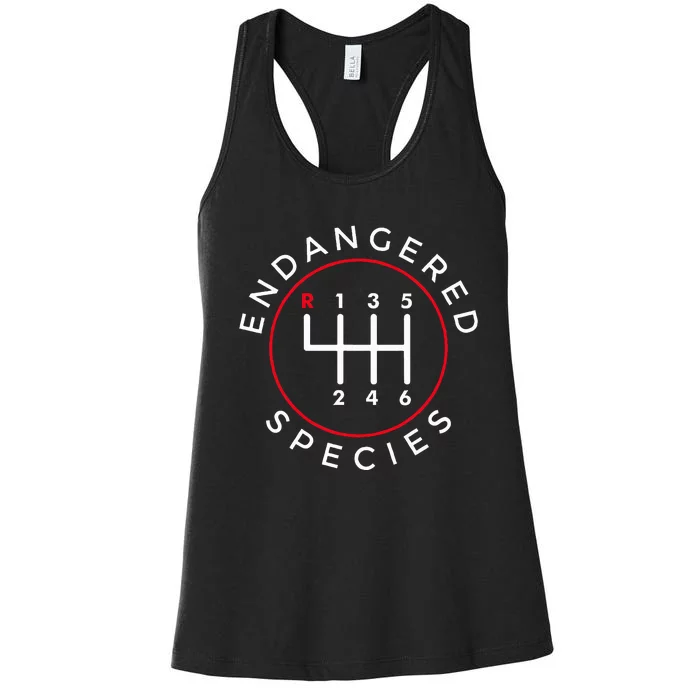 Endangered Species Manual Gearbox Stick Shift 6 Speed Women's Racerback Tank