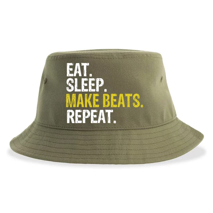 Eat Sleep Make Beats Repeat Music Gift Sustainable Bucket Hat