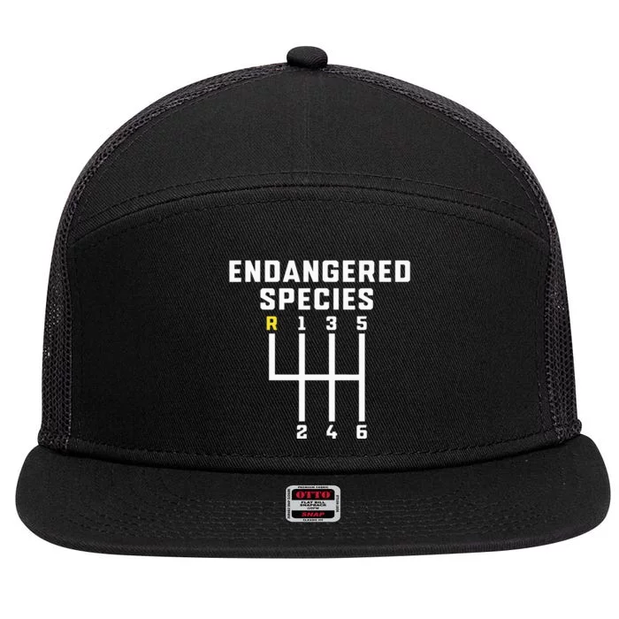 Endangered Species Manual Gearbox Stick Shift 7 Panel Mesh Trucker Snapback Hat