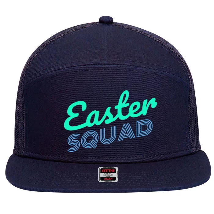 Easter Squad Matching Family Group Easter Party 7 Panel Mesh Trucker Snapback Hat