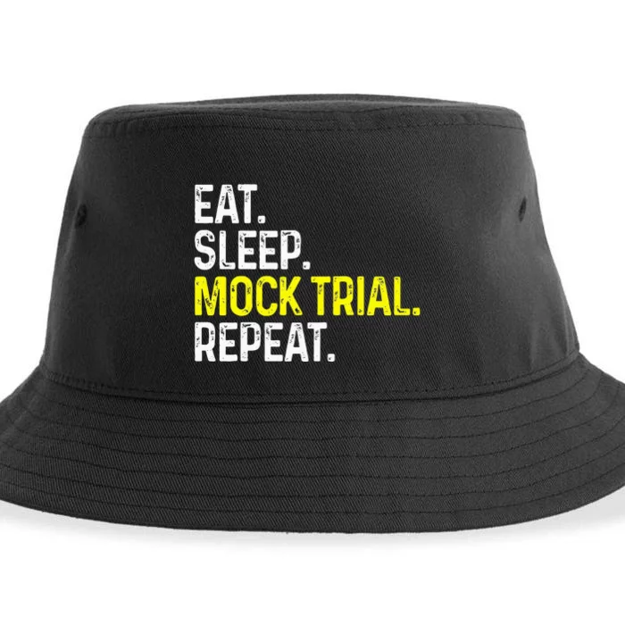 Eat Sleep Mock Trial Repeat Funny Lawyer Gift Sustainable Bucket Hat