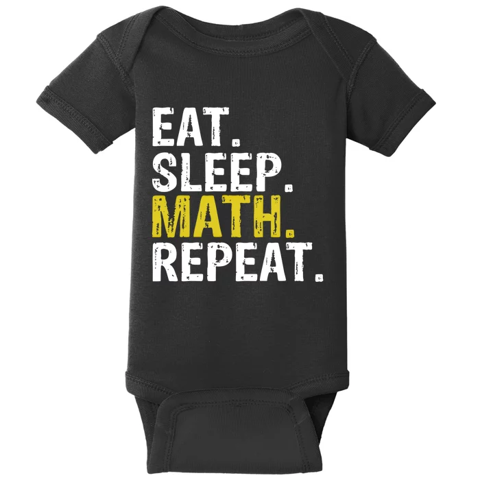 Eat Sleep Math Repeat Mathematics Gift Meaningful Gift Baby Bodysuit