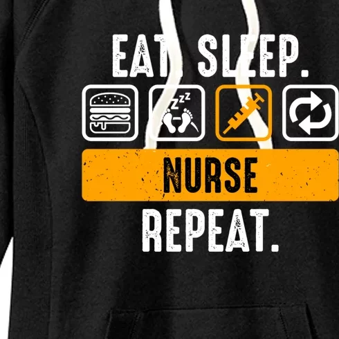 Eat Sleep Nurse Repeat Funny Nurse Practitioner Gift Women's Fleece Hoodie