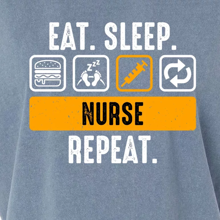 Eat Sleep Nurse Repeat Funny Nurse Practitioner Gift Garment-Dyed Women's Muscle Tee