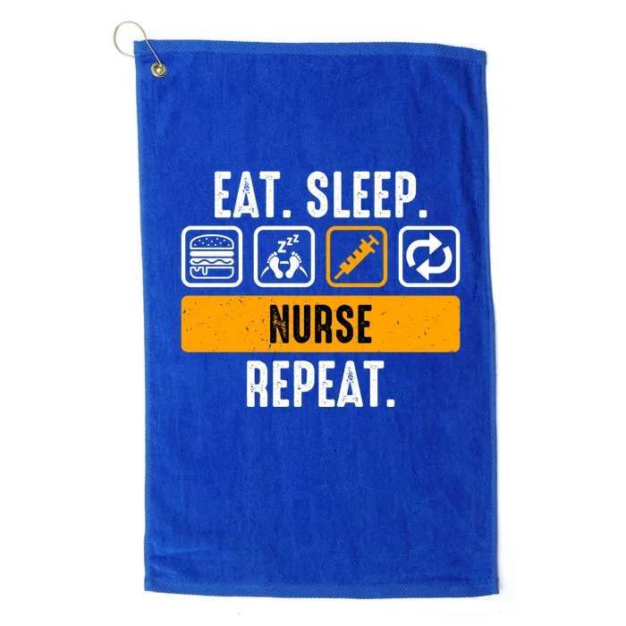 Eat Sleep Nurse Repeat Funny Nurse Practitioner Gift Platinum Collection Golf Towel