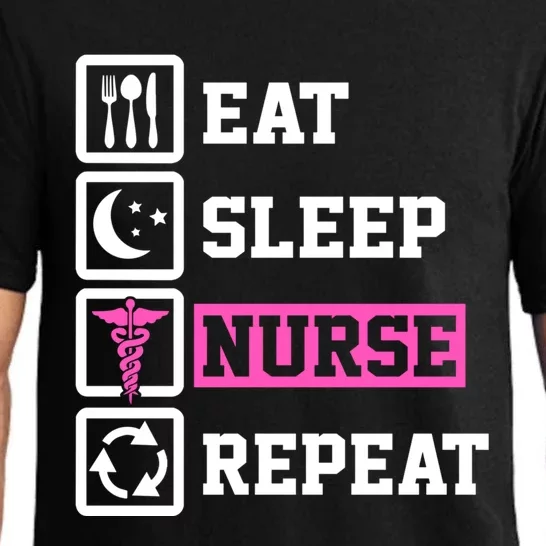 Eat Sleep Nurse Repeat Funny Nurse Gift Pajama Set