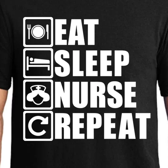 Eat Sleep Nurse Repeat Funny Nursing School Funny Gift Pajama Set