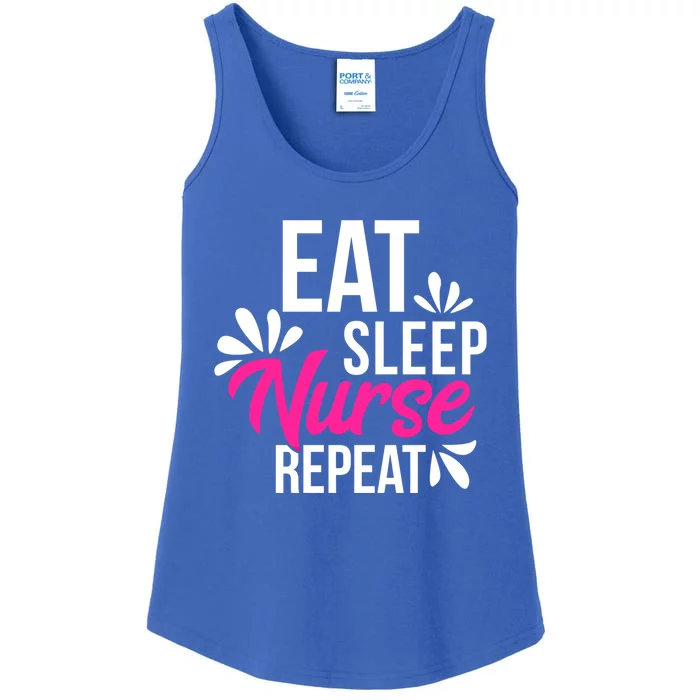 Eat Sleep Nurse Repeat Motivational Gift Ace003b Gift Ladies Essential Tank