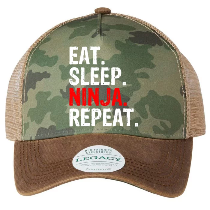 Eat Sleep Ninja Repeat Gift Legacy Tie Dye Trucker Hat