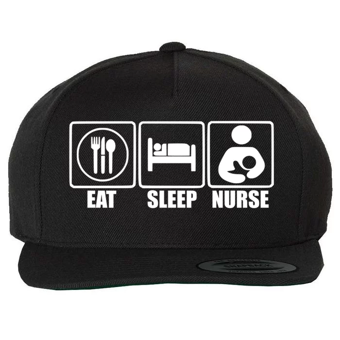 Eat Sleep Nurse Breastfeeding Gift For Moms Gift Wool Snapback Cap