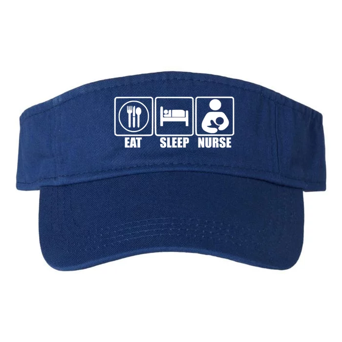 Eat Sleep Nurse Breastfeeding Gift For Moms Gift Valucap Bio-Washed Visor