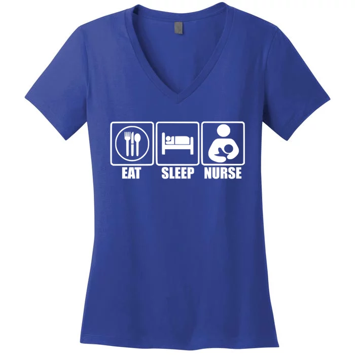 Eat Sleep Nurse Breastfeeding Gift For Moms Gift Women's V-Neck T-Shirt