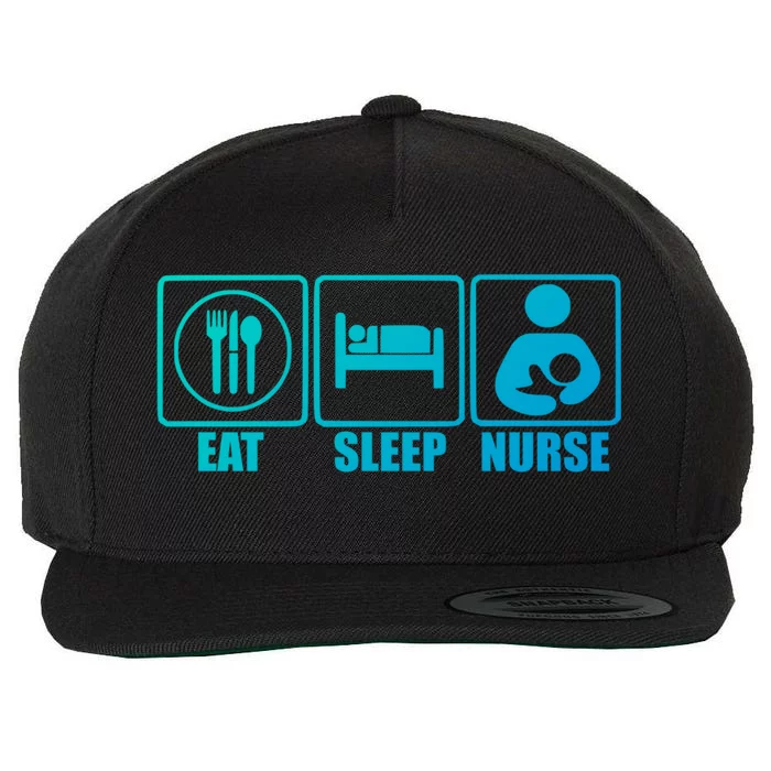 Eat Sleep Nurse Breastfeeding Gift For Moms Gift Wool Snapback Cap