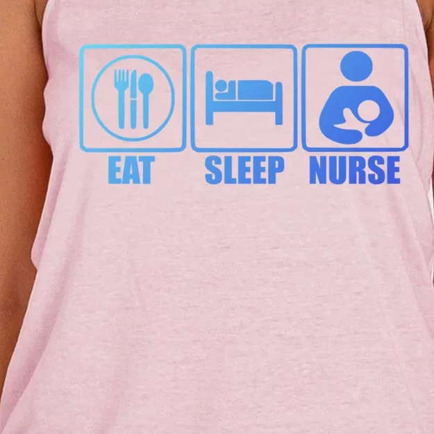 Eat Sleep Nurse Breastfeeding Gift For Moms Gift Women's Knotted Racerback Tank