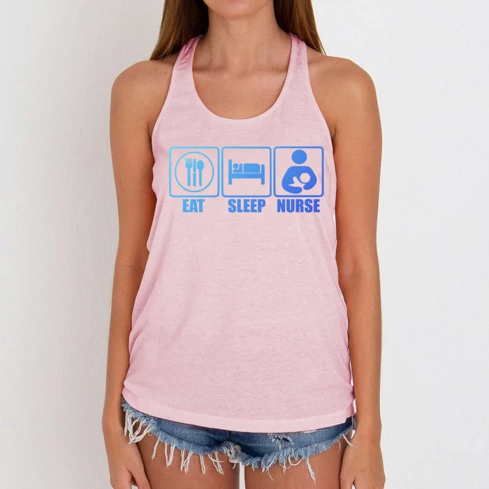 Eat Sleep Nurse Breastfeeding Gift For Moms Gift Women's Knotted Racerback Tank