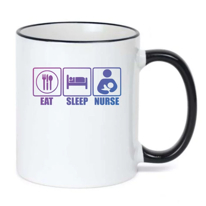 Eat Sleep Nurse Breastfeeding Gift For Moms Gift Black Color Changing Mug