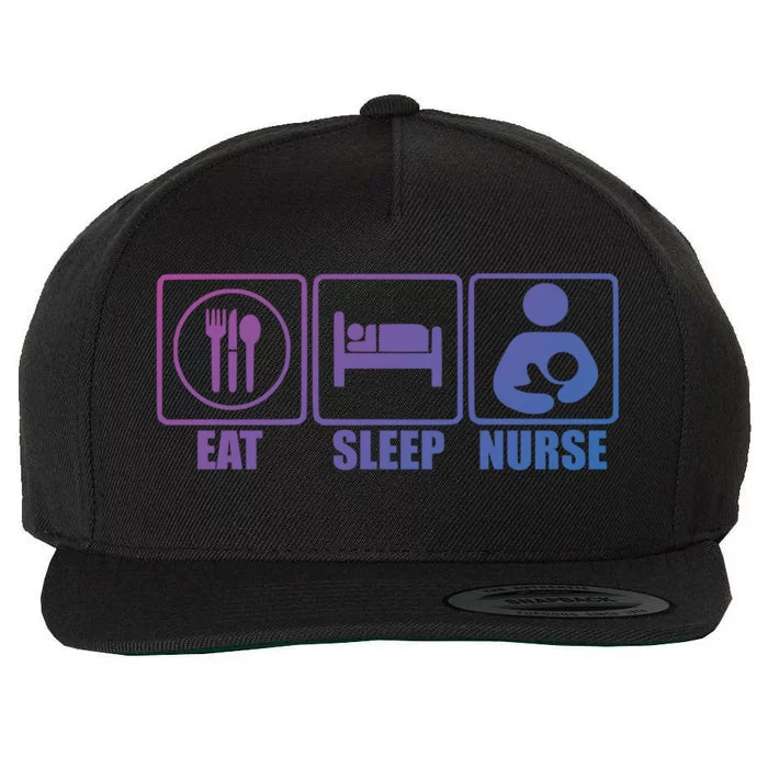 Eat Sleep Nurse Breastfeeding Gift For Moms Gift Wool Snapback Cap