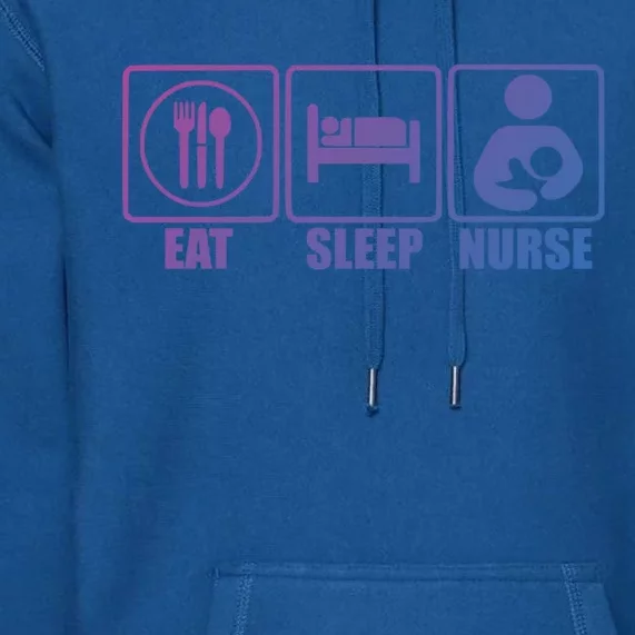 Eat Sleep Nurse Breastfeeding Gift For Moms Gift Premium Hoodie