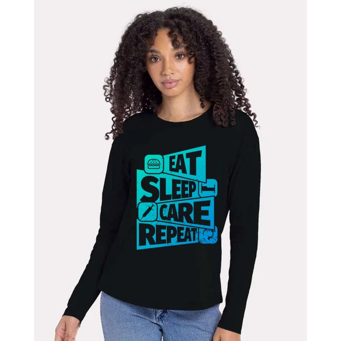 Eat Sleep Nurse Repeat Funny Nurse Funny Humor Gift Womens Cotton Relaxed Long Sleeve T-Shirt