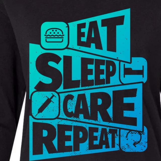 Eat Sleep Nurse Repeat Funny Nurse Funny Humor Gift Womens Cotton Relaxed Long Sleeve T-Shirt