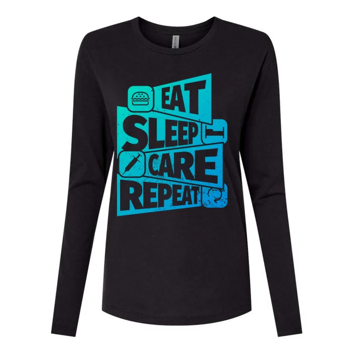 Eat Sleep Nurse Repeat Funny Nurse Funny Humor Gift Womens Cotton Relaxed Long Sleeve T-Shirt