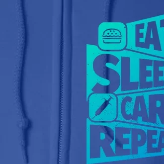 Eat Sleep Nurse Repeat Funny Nurse Funny Humor Gift Full Zip Hoodie