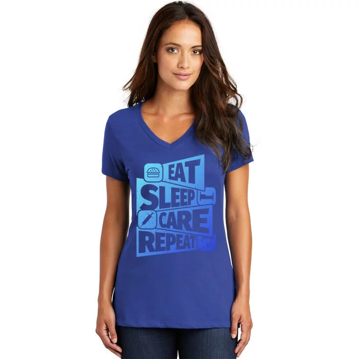 Eat Sleep Nurse Repeat Funny Nurse Funny Humor Gift Women's V-Neck T-Shirt