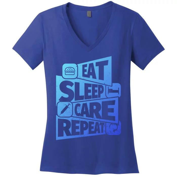 Eat Sleep Nurse Repeat Funny Nurse Funny Humor Gift Women's V-Neck T-Shirt