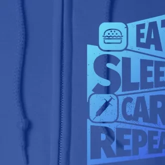 Eat Sleep Nurse Repeat Funny Nurse Funny Humor Gift Full Zip Hoodie