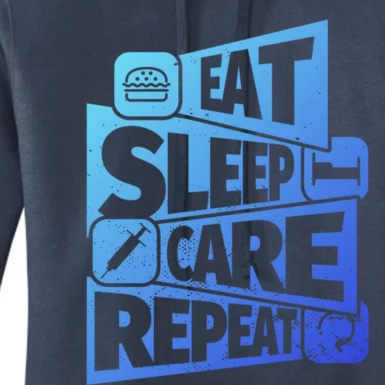 Eat Sleep Nurse Repeat Funny Nurse Funny Humor Gift Women's Pullover Hoodie