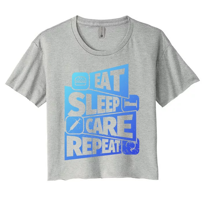 Eat Sleep Nurse Repeat Funny Nurse Funny Humor Gift Women's Crop Top Tee