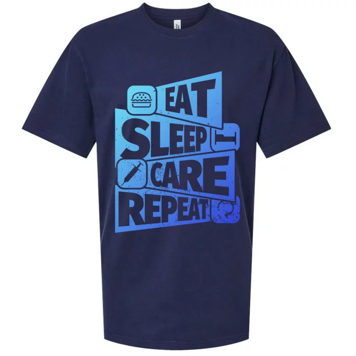 Eat Sleep Nurse Repeat Funny Nurse Funny Humor Gift Sueded Cloud Jersey T-Shirt