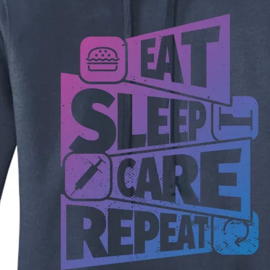 Eat Sleep Nurse Repeat Funny Nurse Funny Humor Gift Women's Pullover Hoodie