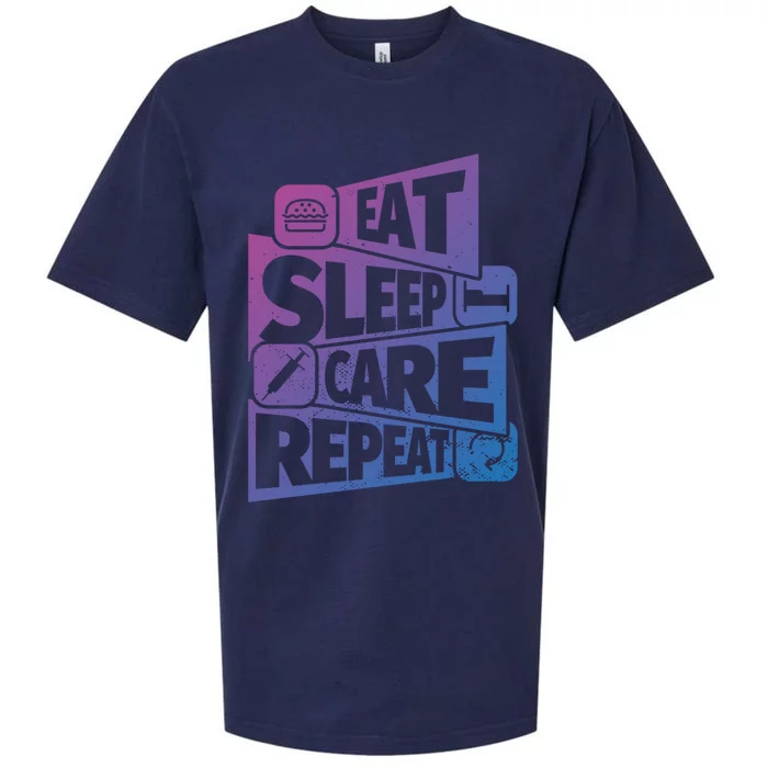 Eat Sleep Nurse Repeat Funny Nurse Funny Humor Gift Sueded Cloud Jersey T-Shirt