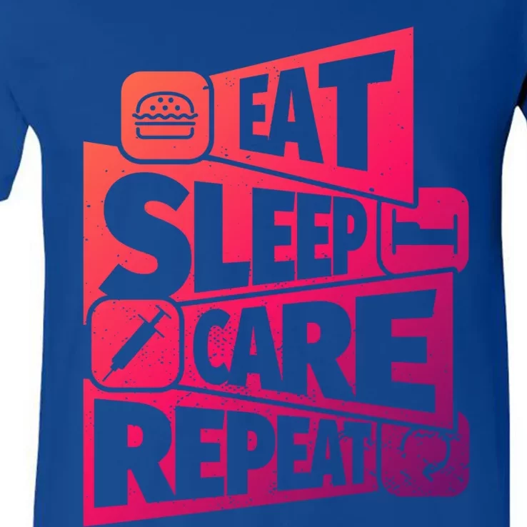 Eat Sleep Nurse Repeat Funny Nurse Funny Humor Gift V-Neck T-Shirt