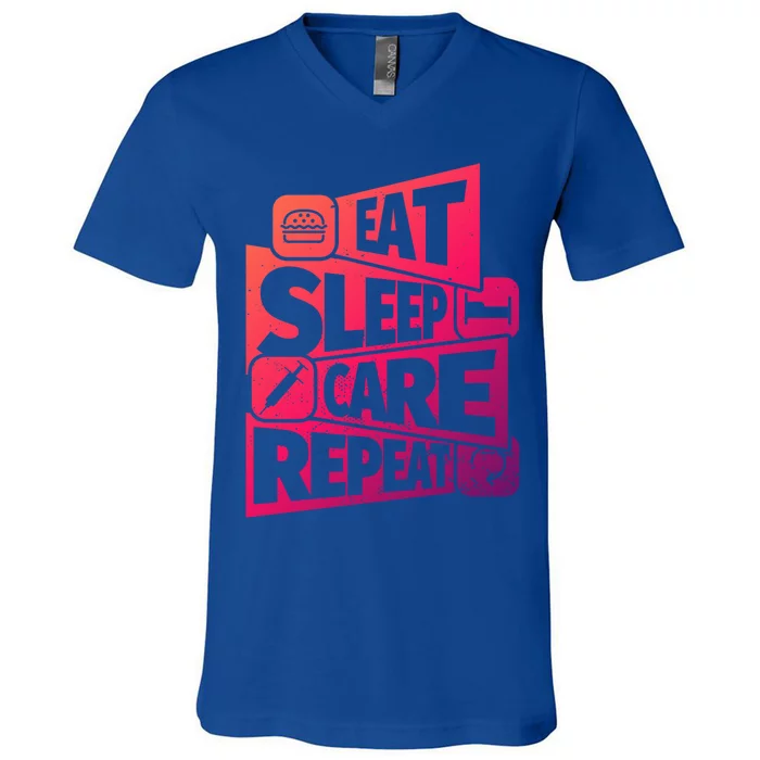 Eat Sleep Nurse Repeat Funny Nurse Funny Humor Gift V-Neck T-Shirt