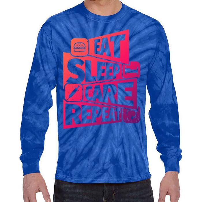 Eat Sleep Nurse Repeat Funny Nurse Funny Humor Gift Tie-Dye Long Sleeve Shirt