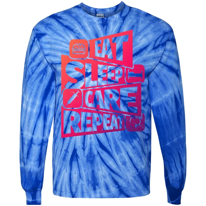 Eat Sleep Nurse Repeat Funny Nurse Funny Humor Gift Tie-Dye Long Sleeve Shirt