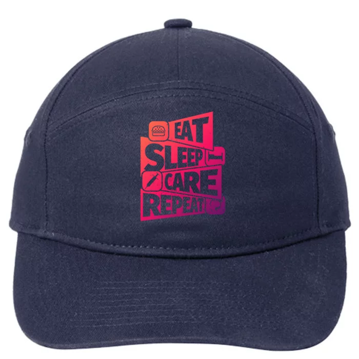 Eat Sleep Nurse Repeat Funny Nurse Funny Humor Gift 7-Panel Snapback Hat