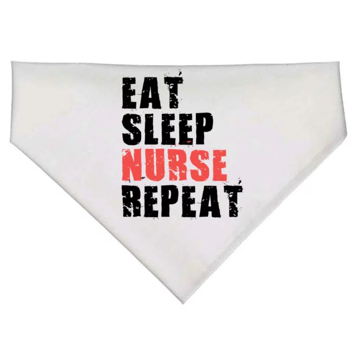 Eat Sleep Nurse Repeat Motivational Gift Ace003c Gift USA-Made Doggie Bandana