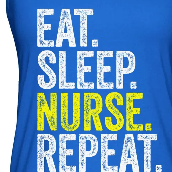 Eat Sleep Nurse Repeat Nursing Gift Mom Wife Dad Gift Ladies Essential Flowy Tank