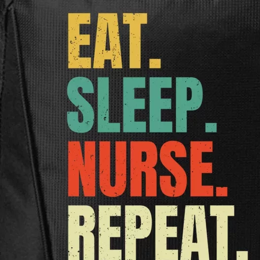 Eat Sleep Nurse Repeat Nursing School Student Medical Retro Gift City Backpack