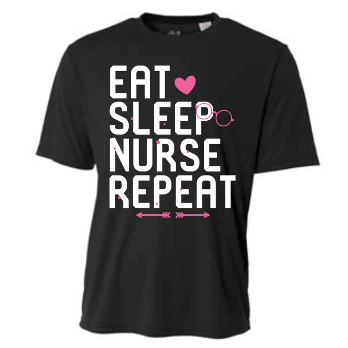 Eat Sleep Nurse Repeat Funny Nursing School Life Cute Gift Cooling Performance Crew T-Shirt