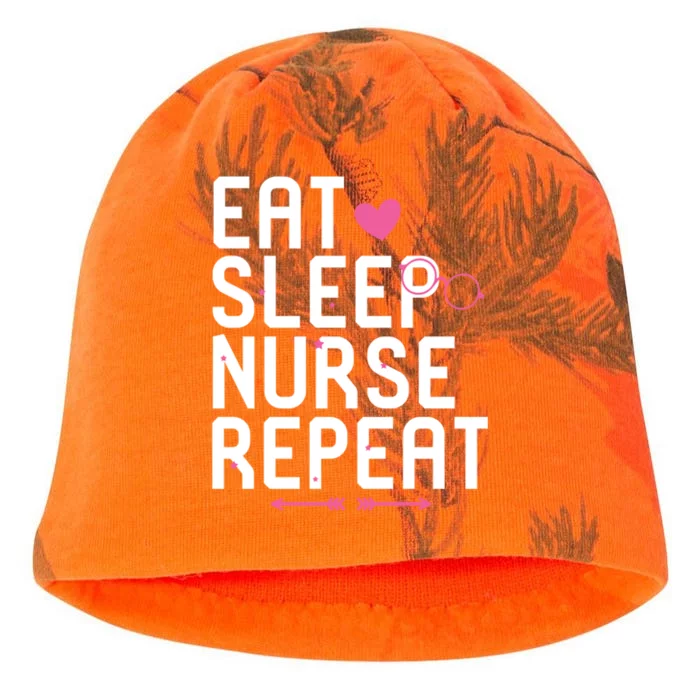 Eat Sleep Nurse Repeat Funny Nursing School Life Cute Gift Kati - Camo Knit Beanie