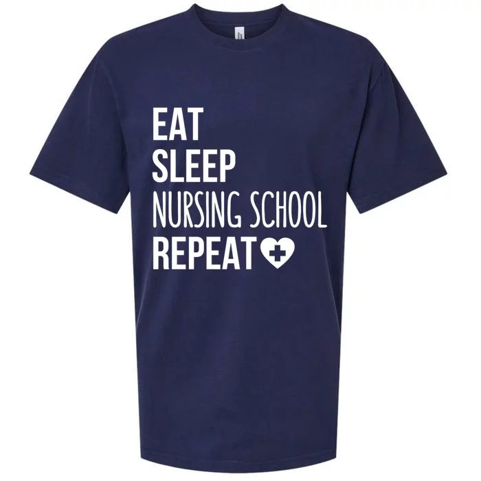 Eat Sleep Nursing School Repeat Nursing Student Gift Sueded Cloud Jersey T-Shirt